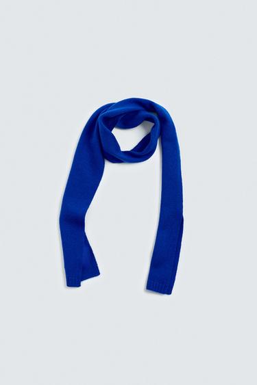 SHORT WOOL - CASHMERE SCARF - Bluish by Zara
