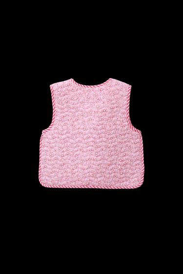 GEFÜTTERTE WESTE MIT BLUMEN - Pink von Zara
