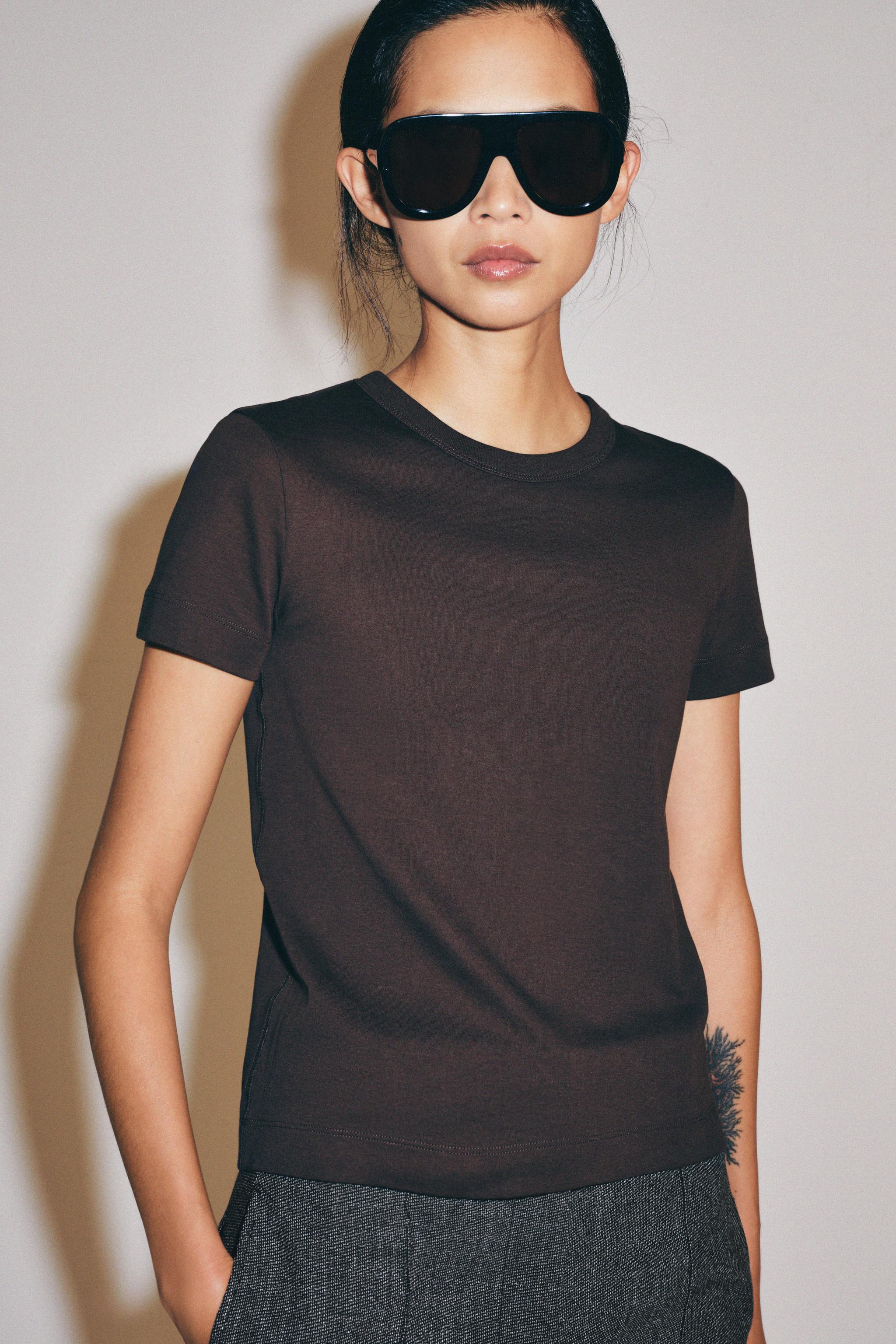 INTERLOCK SHORT SLEEVE T-SHIRT — Chocolate