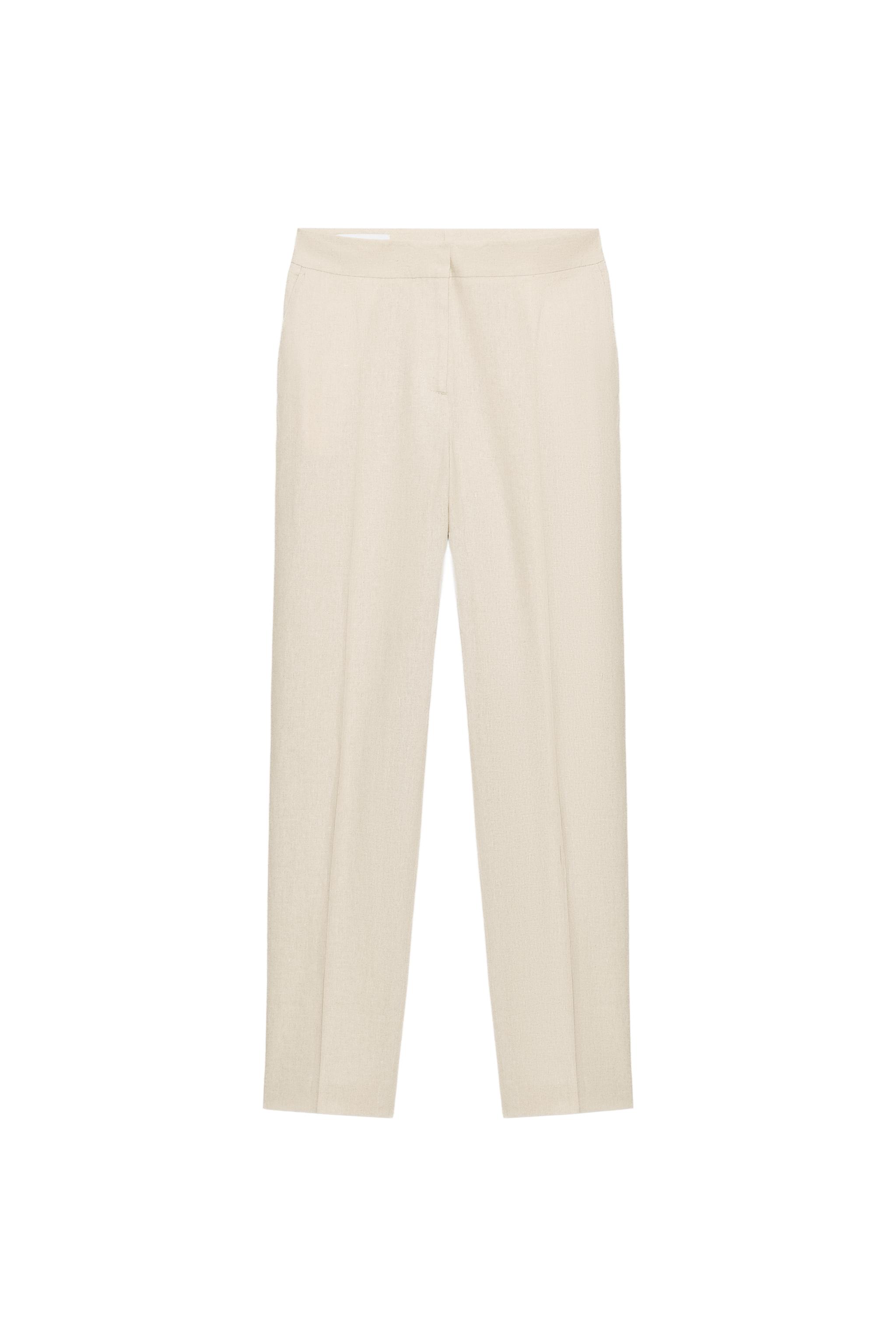 SLIM FIT LINEN PANTS