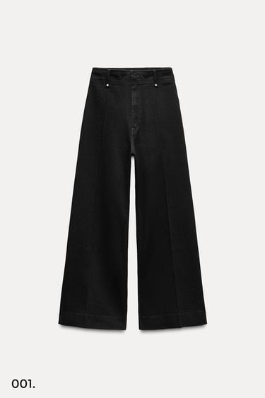 JEANS ZW COLLECTION WIDE LEG TIRO ALTO - Negro de Zara