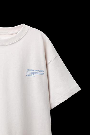 PACK DOS CAMISETAS ESTAMPADO TEXTO - Gris de Zara
