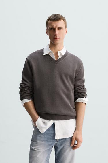 LIMITED EDITION COTTON-LINEN SWEATER - Brown by Zara