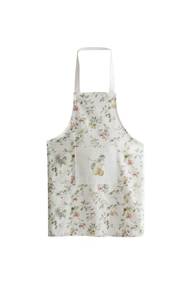 FLORAL COTTON APRON - Green by Zara