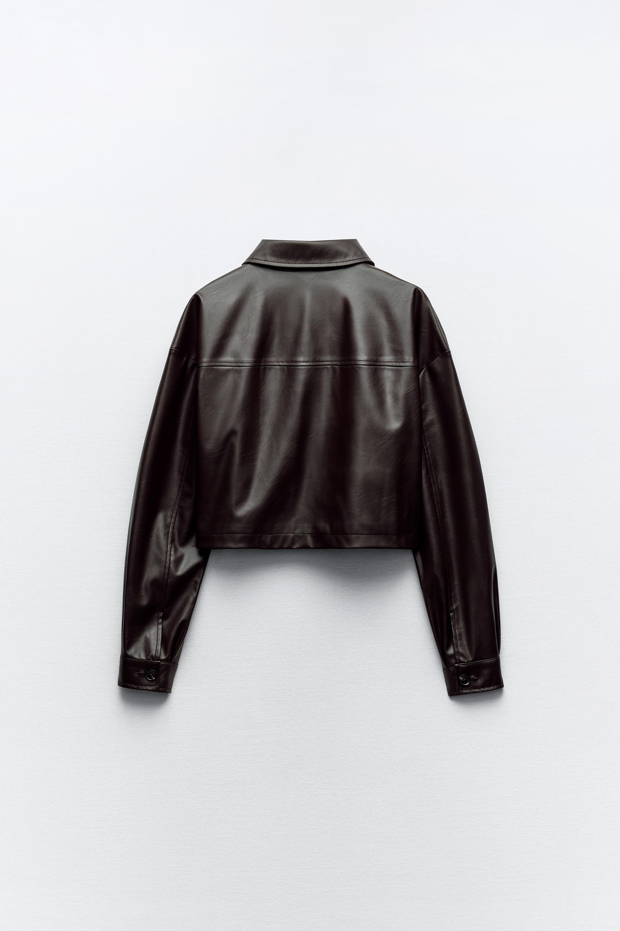 Zara women's faux leather jacket hotsell