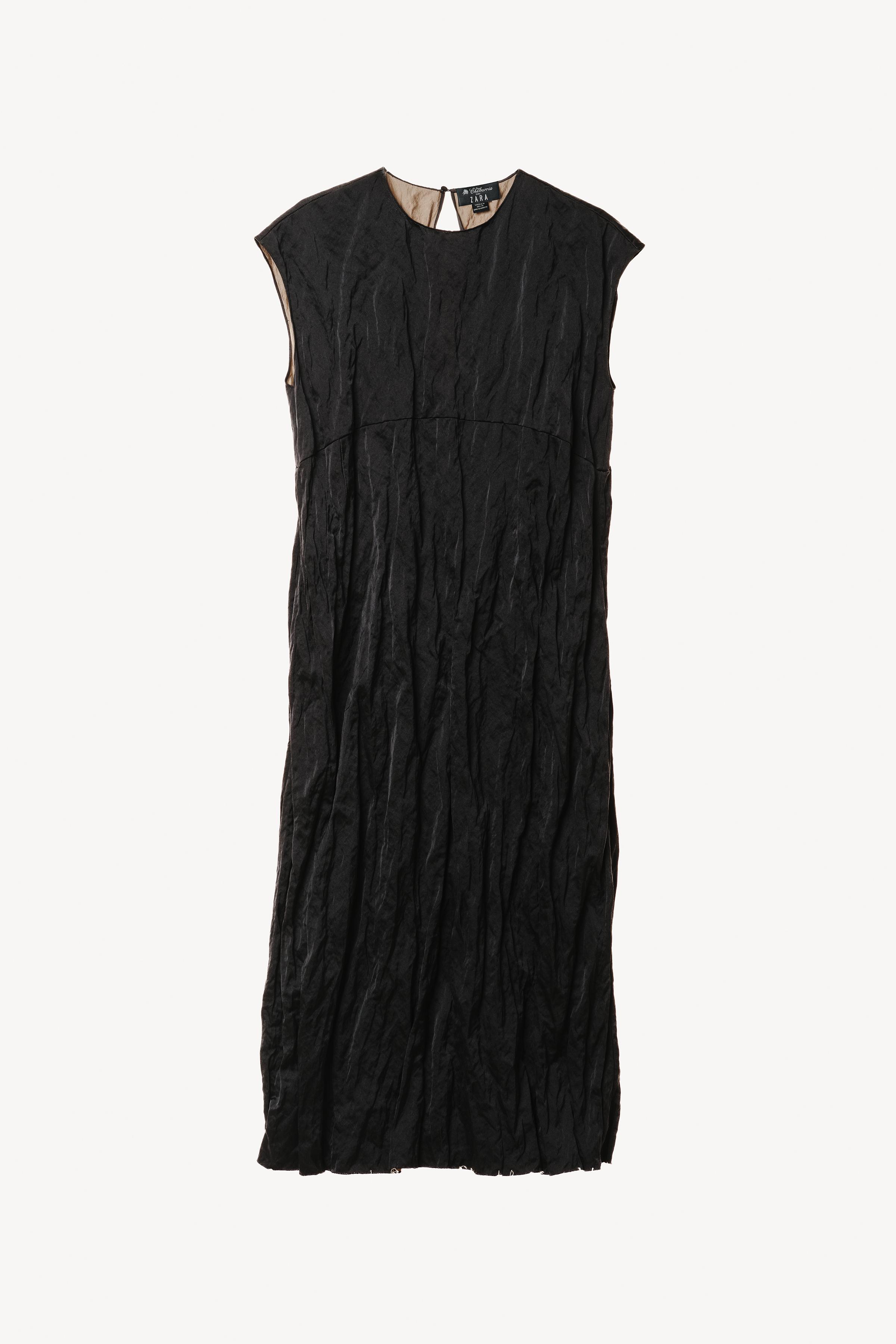 WILLY CHAVARRIA X ZARA WRINKLED MIDI DRESS - Navy blue | ZARA
