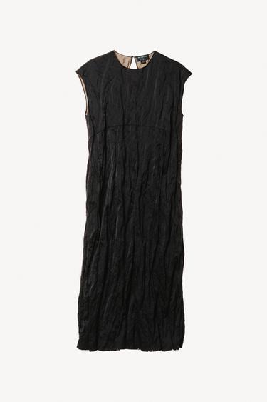 Willy Chavarria x Zara クリンクル加工ミディワンピースネイビーブルーZaraのWilly Chavarria x Zara クリンクル加工ミディワンピース - ネイビーブルー 