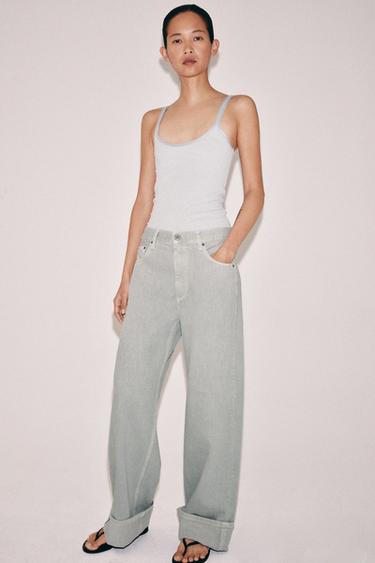 JEANS ZW COLLECTION BAGGY TIRO MEDIO - Azul pastel de Zara