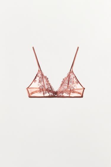 SOUTIEN-GORGE TRIANGLE BRODÉ - Rouge orangé de Zara - Image 3