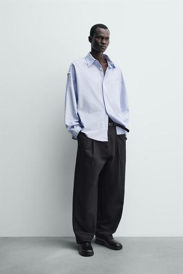 CHEMISE RELAXED FIT OXFORD - Bleu de Zara