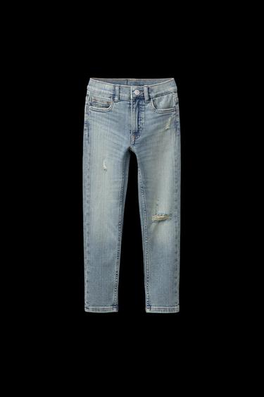 RIPPED SKINNY JEANS - Blue / Green by Zara - Image 0
