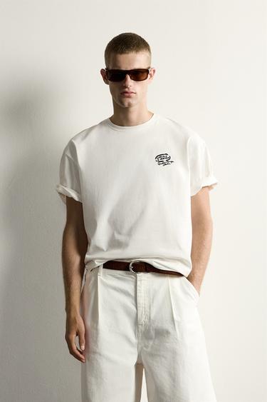 RELAXED FIT CERAMIC PRINT T-SHIRT - White by Zara
