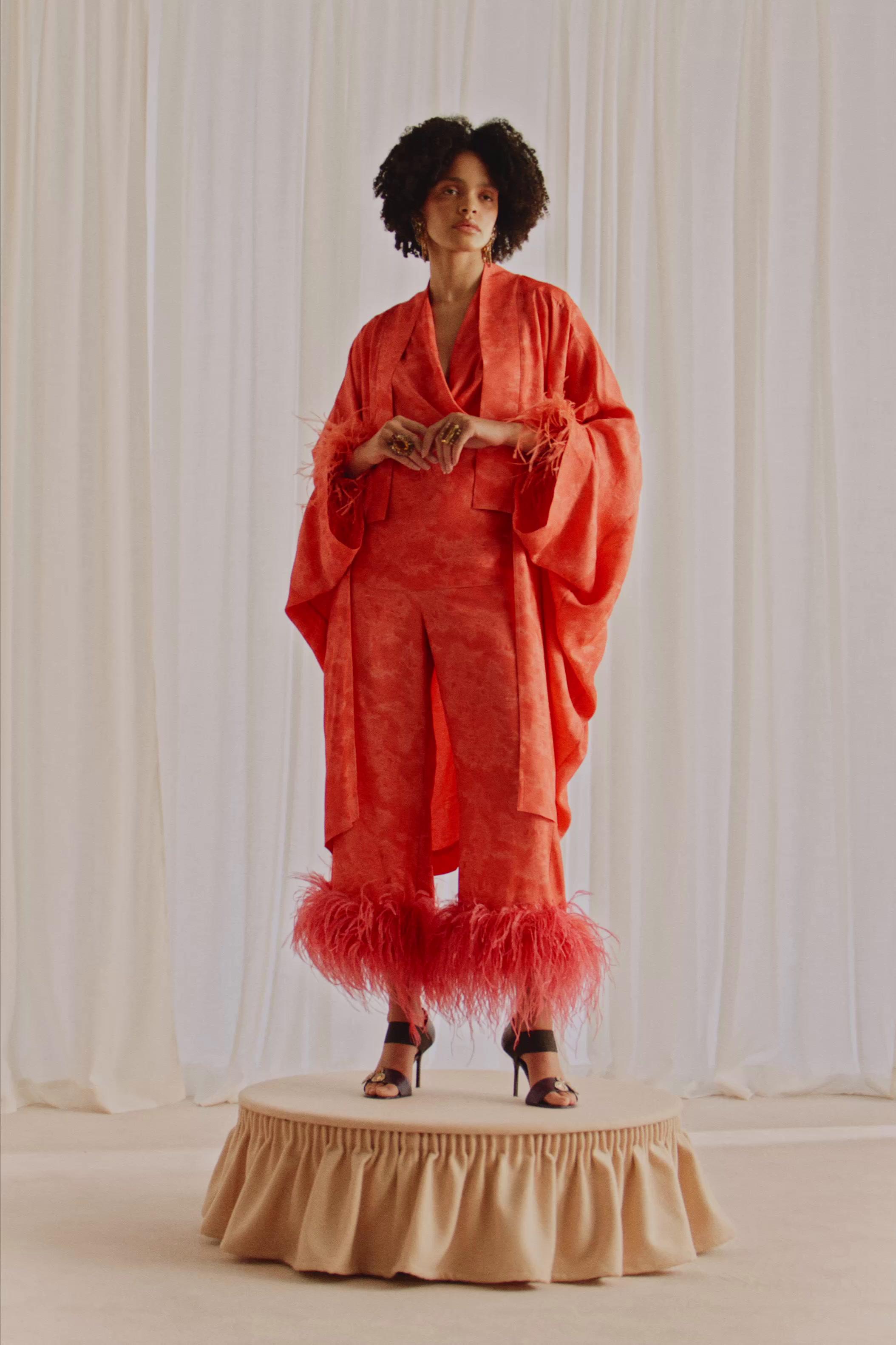 JACQUARD KIMONO MARISA BERENSON X ZARA - Red / Orange | ZARA