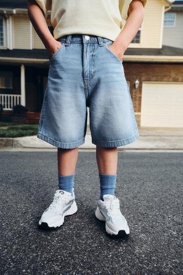 LONG PLAIN RIBBED SOCKS - Blue by Zara