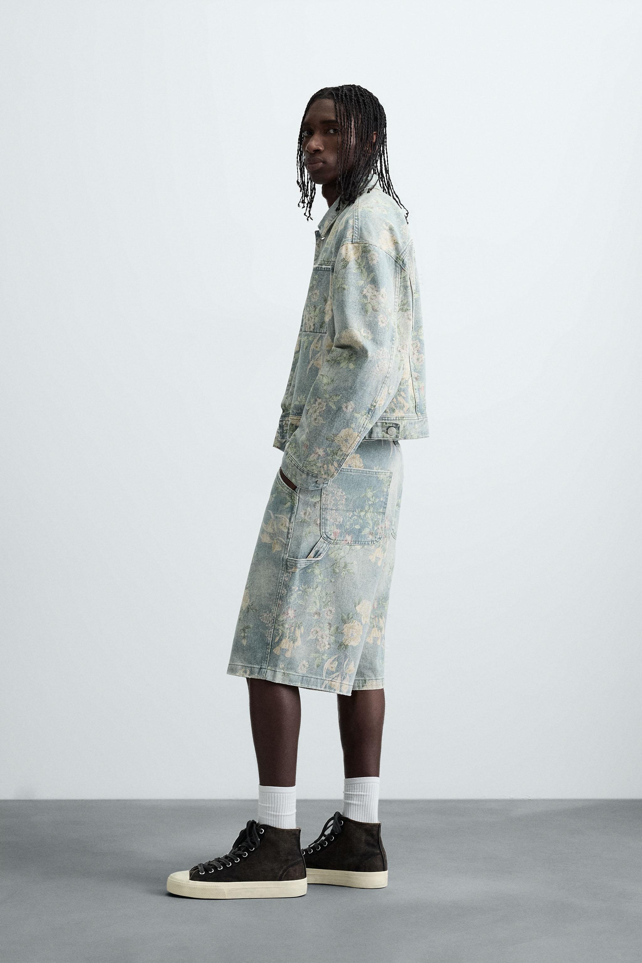 ZARA MAN 総柄 デニム調 サマー セットアップ ZARA MAN 総柄 デニム調 サマー セットアップ ZARA MAN 総柄