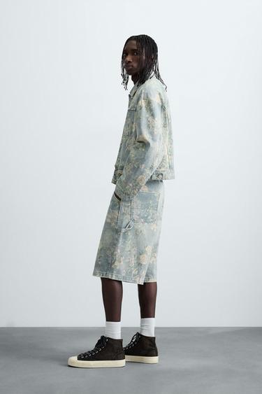 FLORAL PRINT DENIM SET - Dark fuchsia by Zara - Image 0