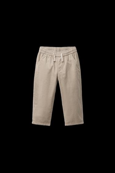 LINED NEEDLECORD TROUSERS - Light beige by Zara - Image 0
