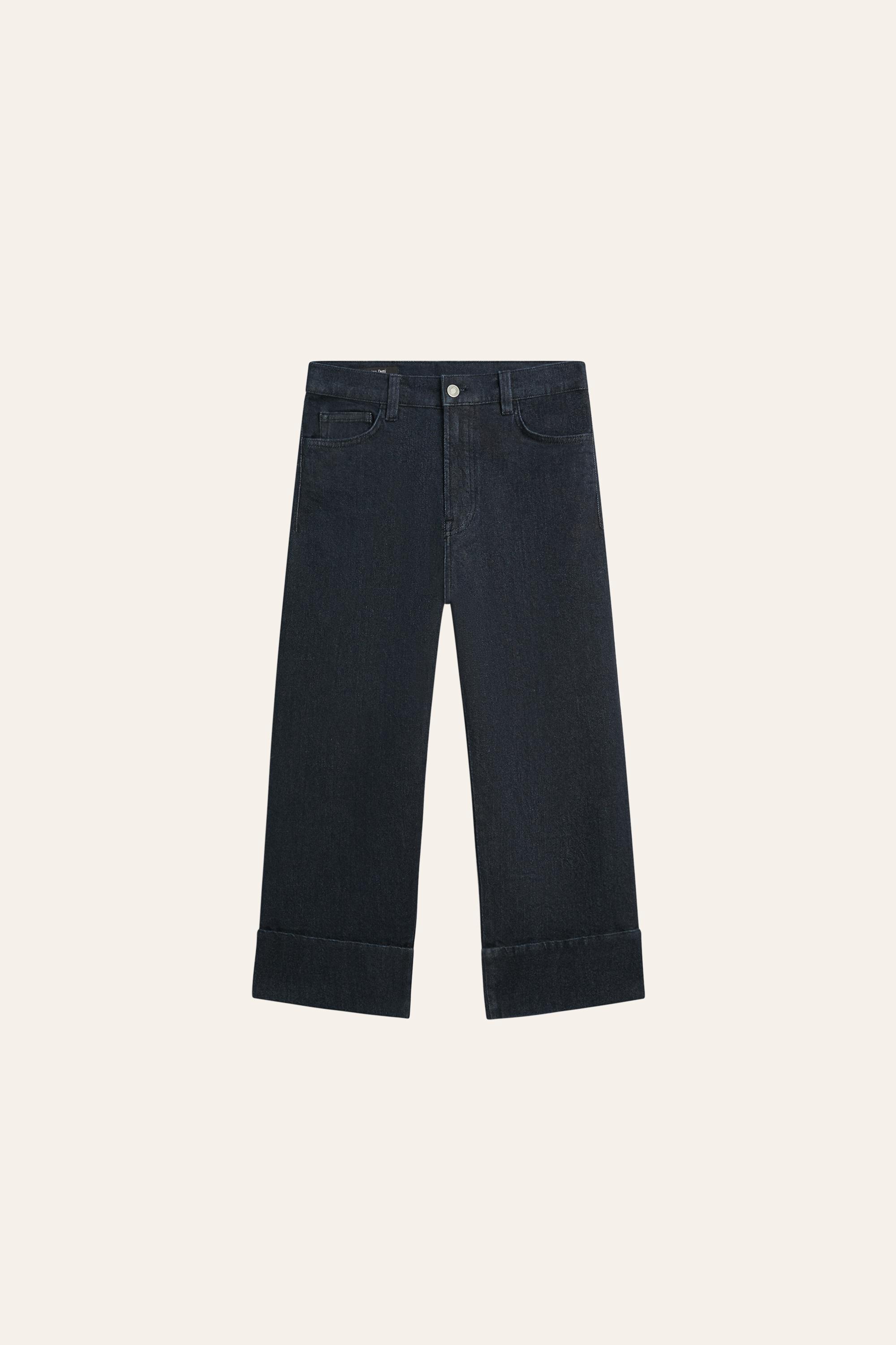 Capri jeans with turn-up hems — Blue