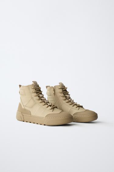 HIGH-TOP SNEAKERS - Brown by Zara
