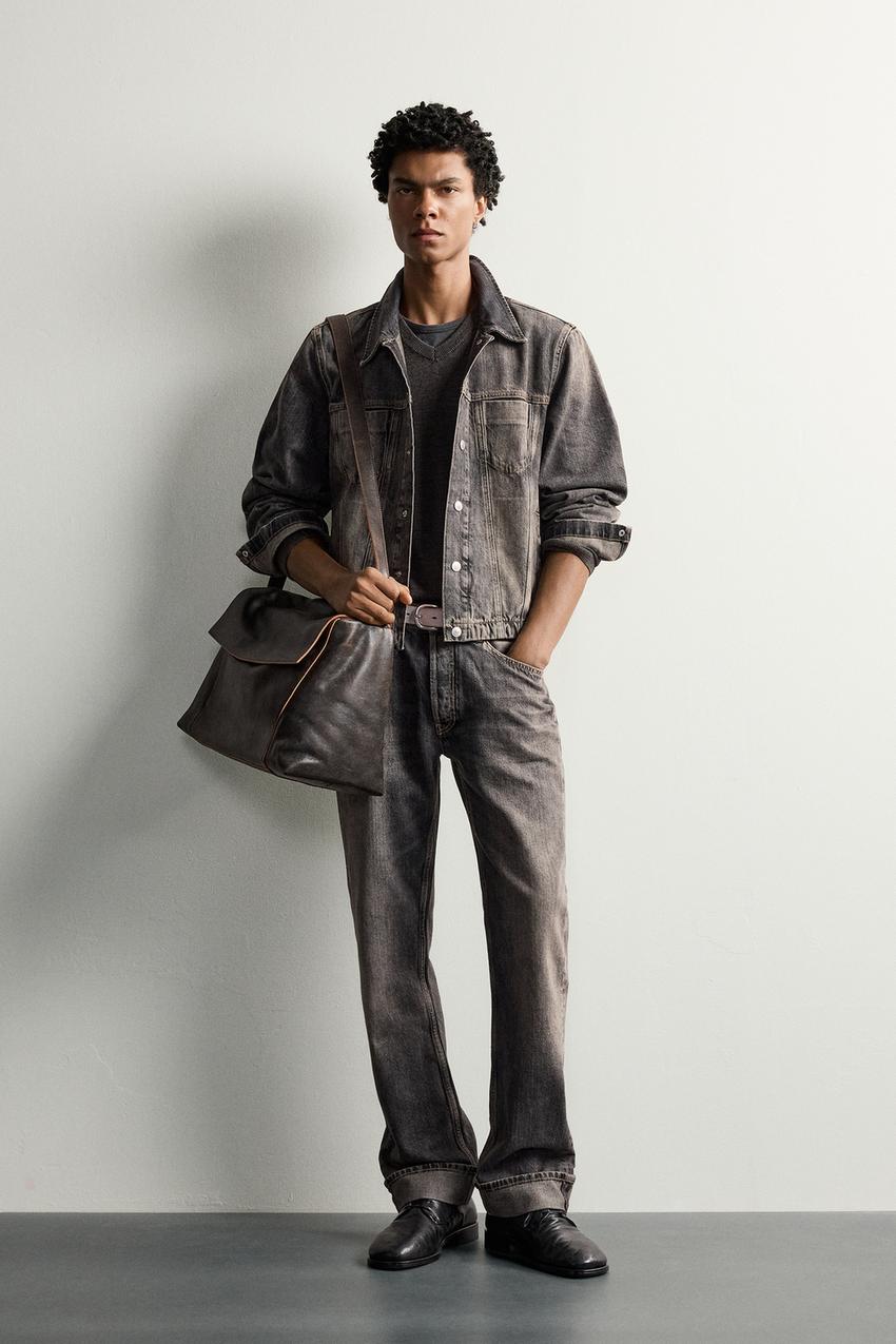 クロップドフィット デニムジャケット - ダークグレー | ZARA Japan / 日本