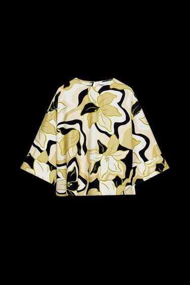 PRINTED WIDE SLEEVE BLOUSE - Multicoloured by Zara - Image 0