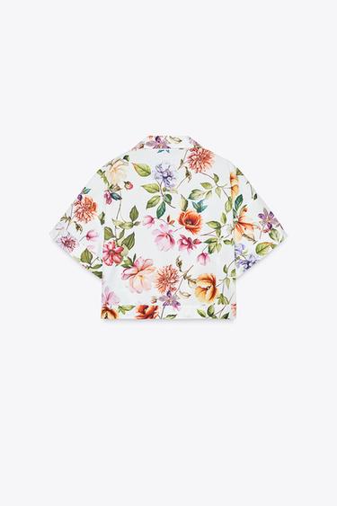 FLORAL PRINT POPLIN SHORT SHIRT - Multicoloured by Zara - Image 5