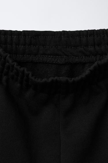 Zara TEXT JOGGER PANTS - Black