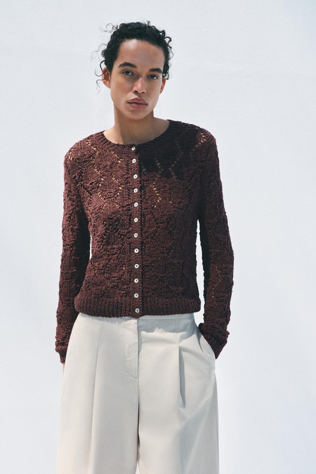 POINTELLE KNIT CARDIGAN