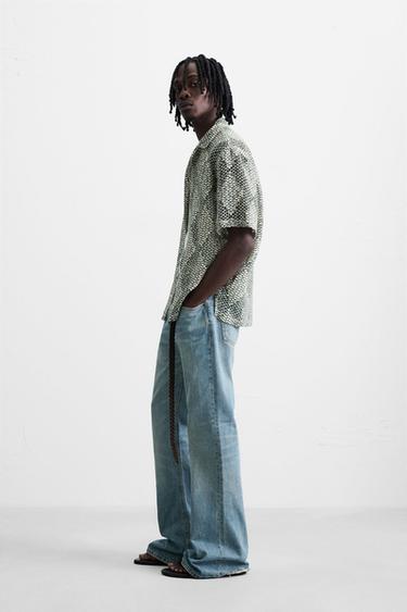 CHEMISE STRUCTURÉE CROCHET - Vert de Zara - Image 3