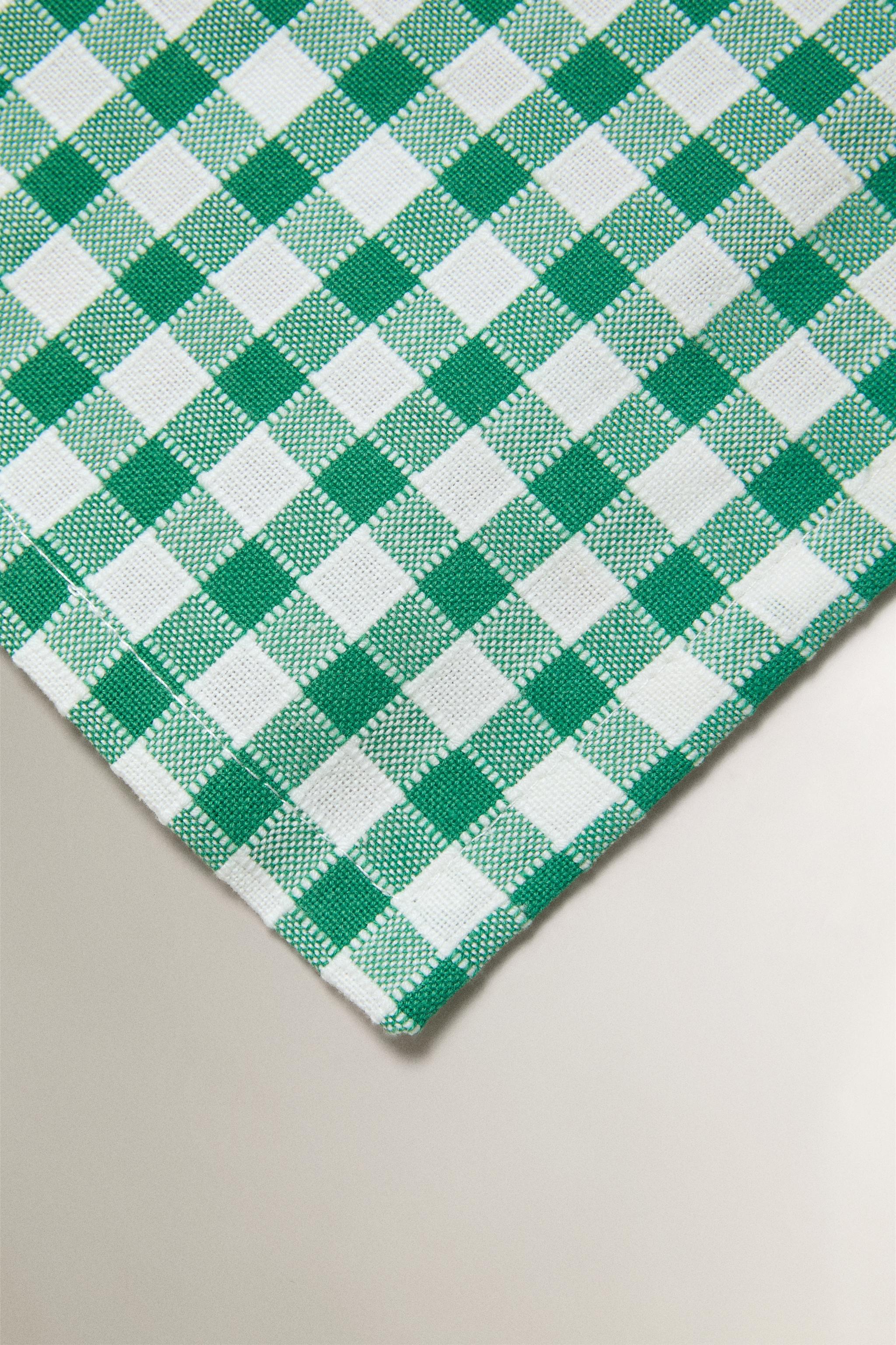Zara GINGHAM NAPKIN PACK (PACK OF 2) — фото 3
