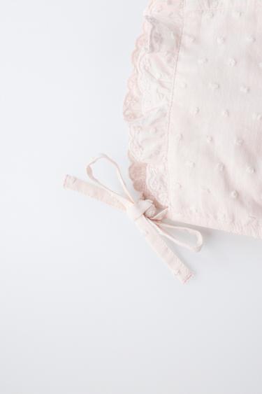 BONNET PLUMETIS À VOLANT - Rose pâle de Zara - Image 2