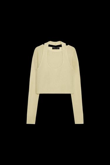 Zara MULTI-POSITION KNIT TOP - TYEAMARILLO - Image 0