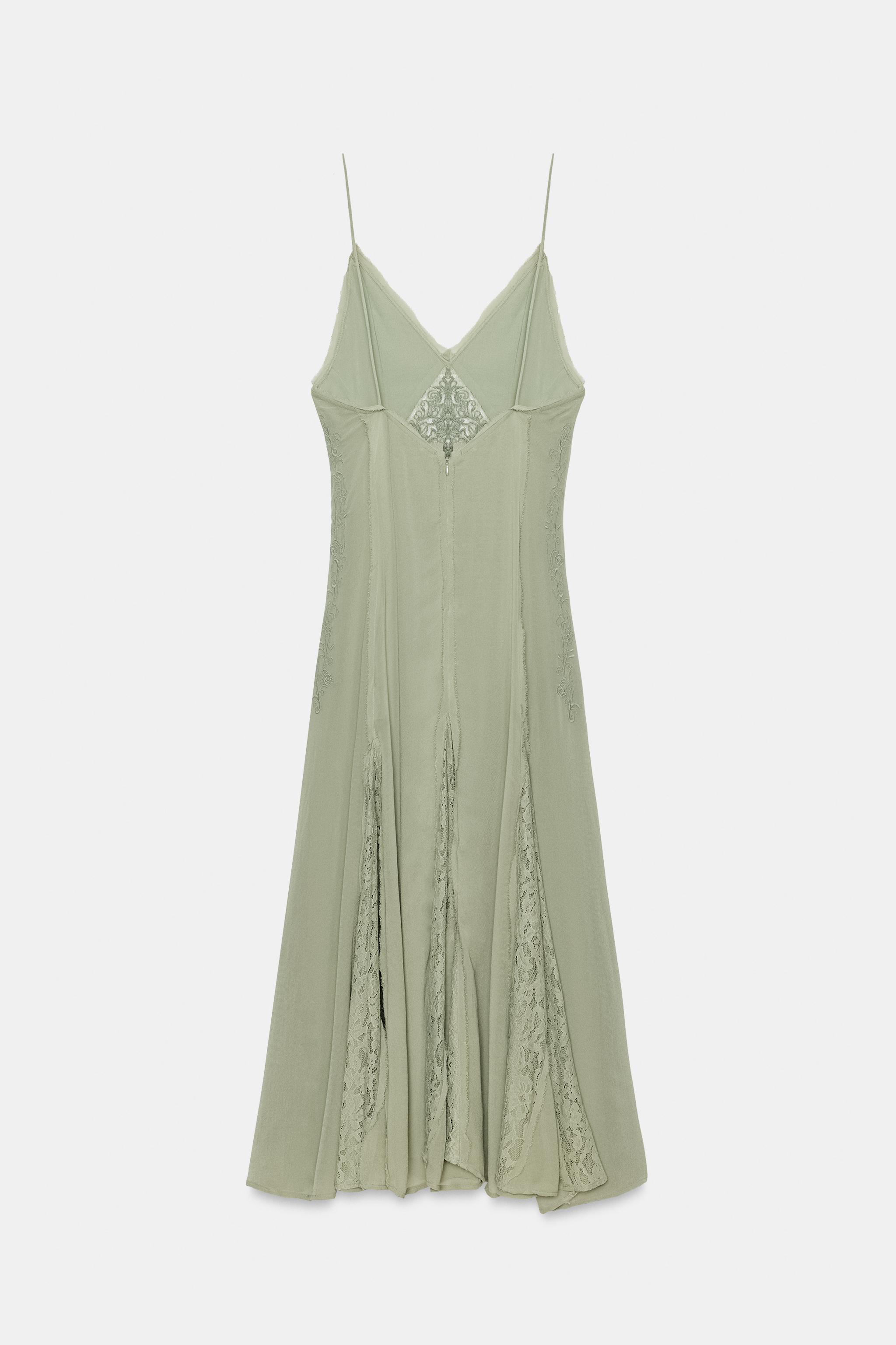 Женские платья Zara ZW COLLECTION EMBROIDERED RUFFLE DRESS — фото 7