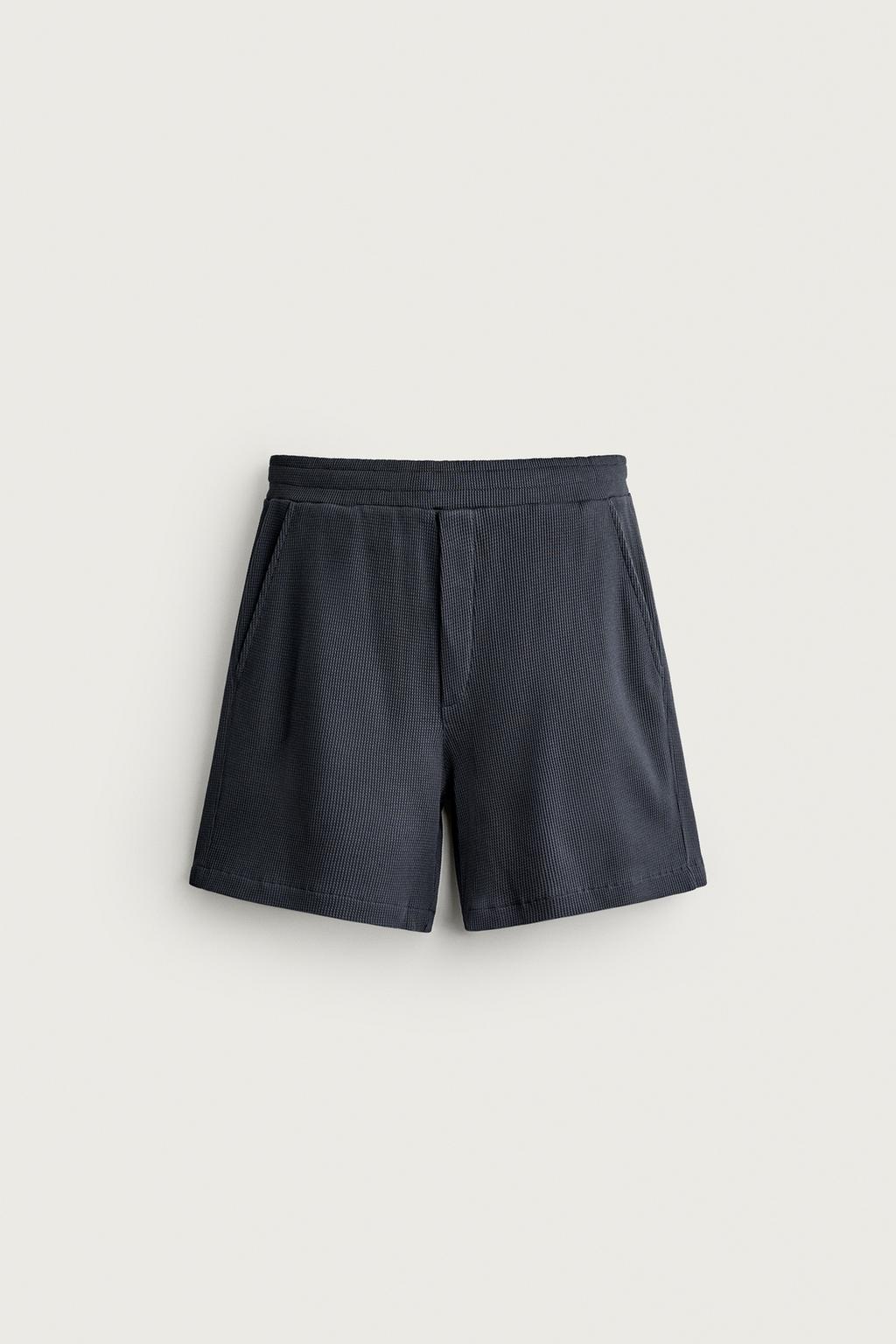 WAFFLE-KNIT JOGGER BERMUDA SHORTS