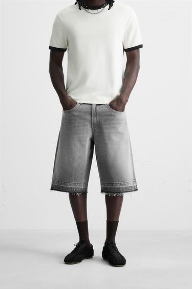 DENIM-BERMUDASHORTS IM BAGGY-FIT - Grau von Zara
