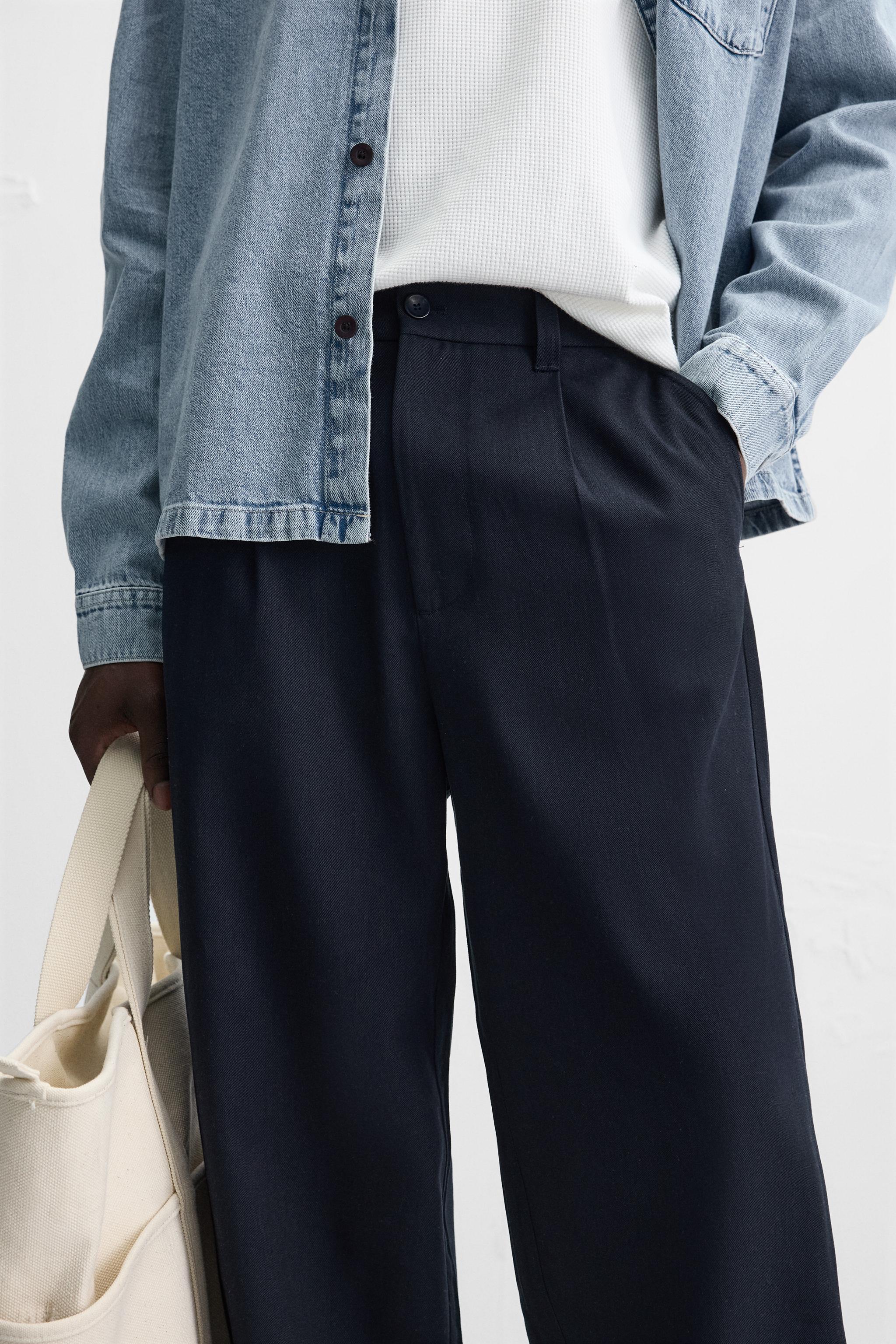 PANTALON PLISSÉ COTON ET LYOCELL