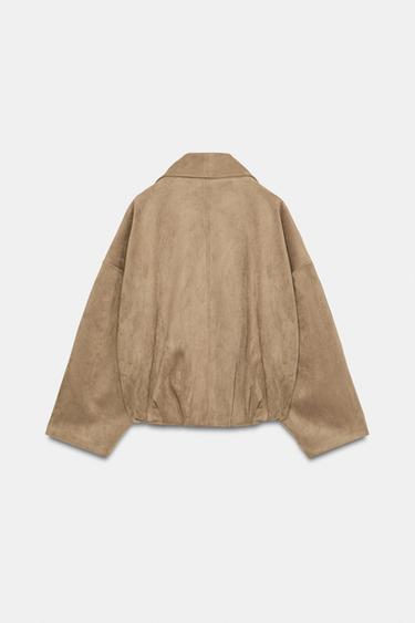 VESTE ENVELOPPANTE EFFET DAIM - Camel foncé de Zara - Image 8
