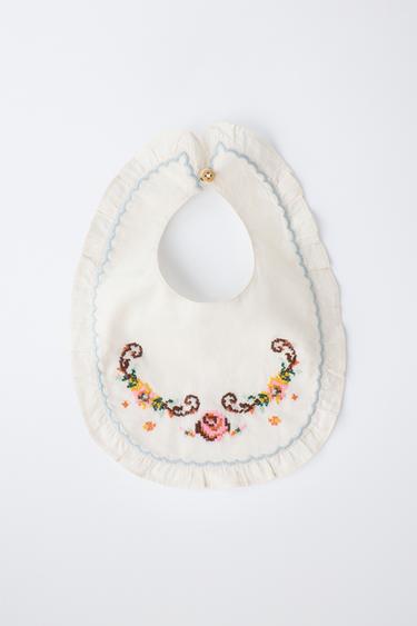 EMBROIDERED BIB - Ecru by Zara - Image 3