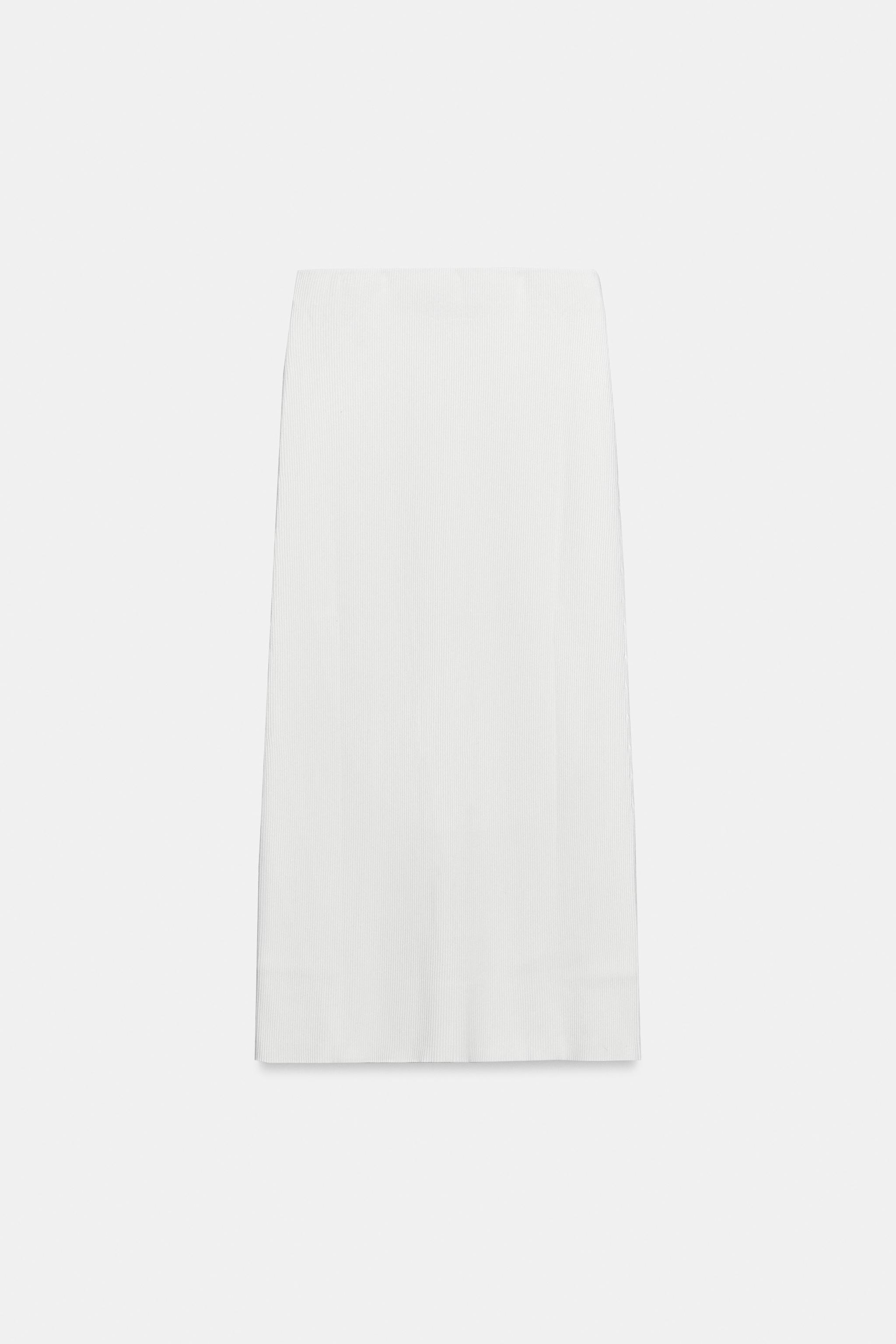 Zara Fitilli Triko Midi Etek görsel 7