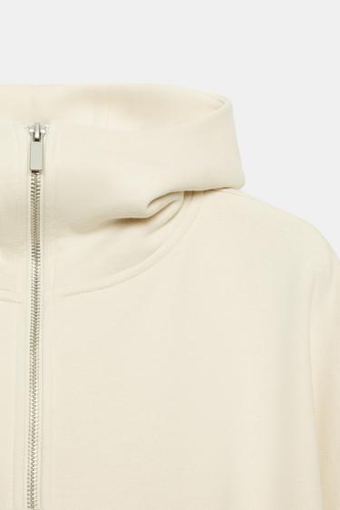 SWEAT COURT À CAPUCHE - Écru de Zara - Image 7