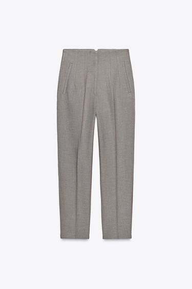 HIGH-WAIST TROUSERS - camel by Zara