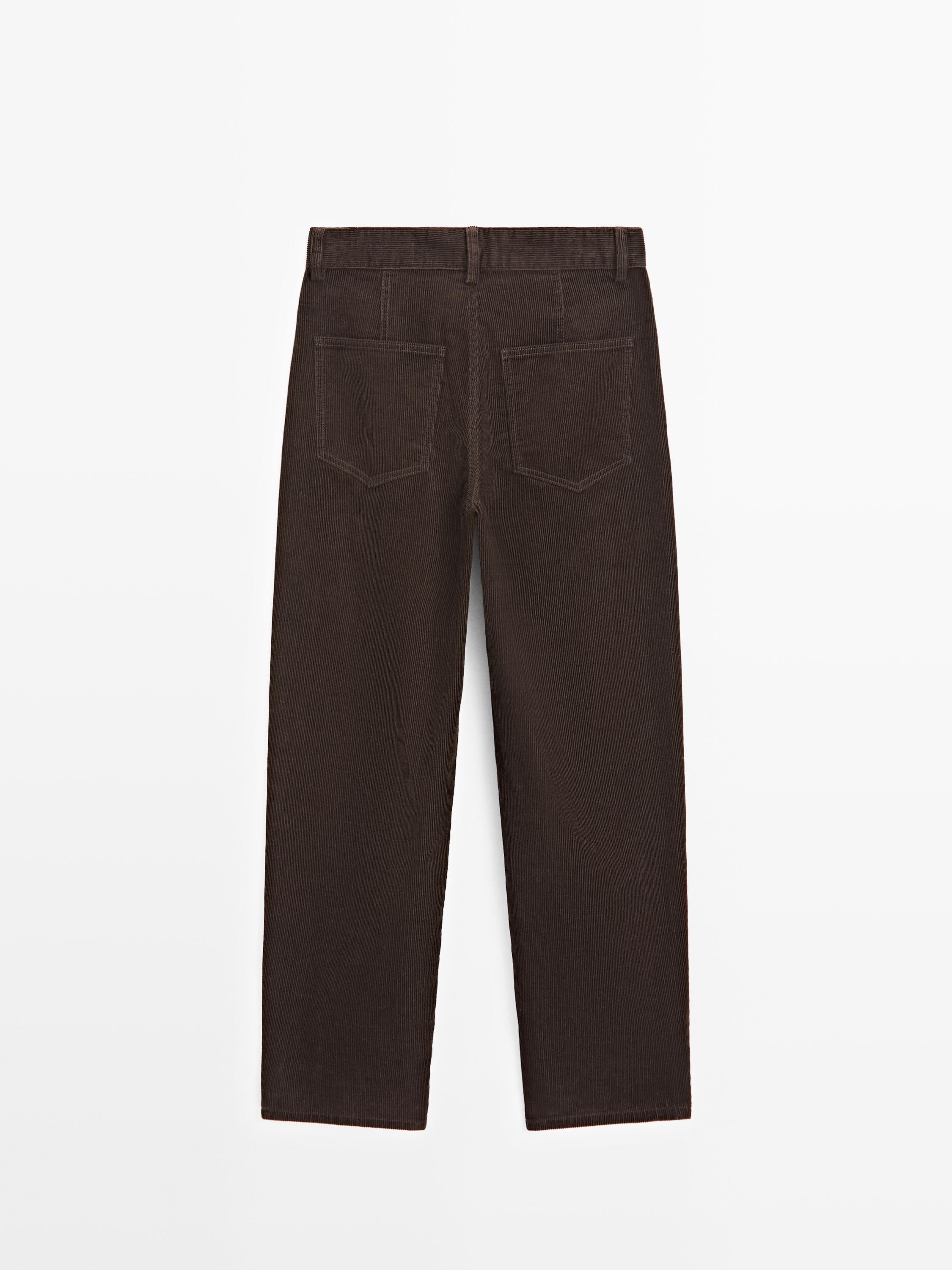 Pantalon barrel fit en velours côtelé