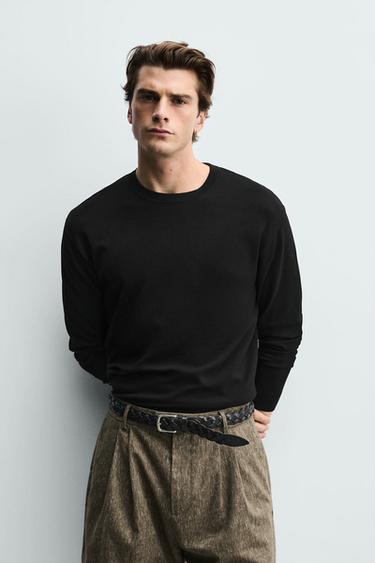 BASIC REGULAR FIT JUMPER - Black by Zara