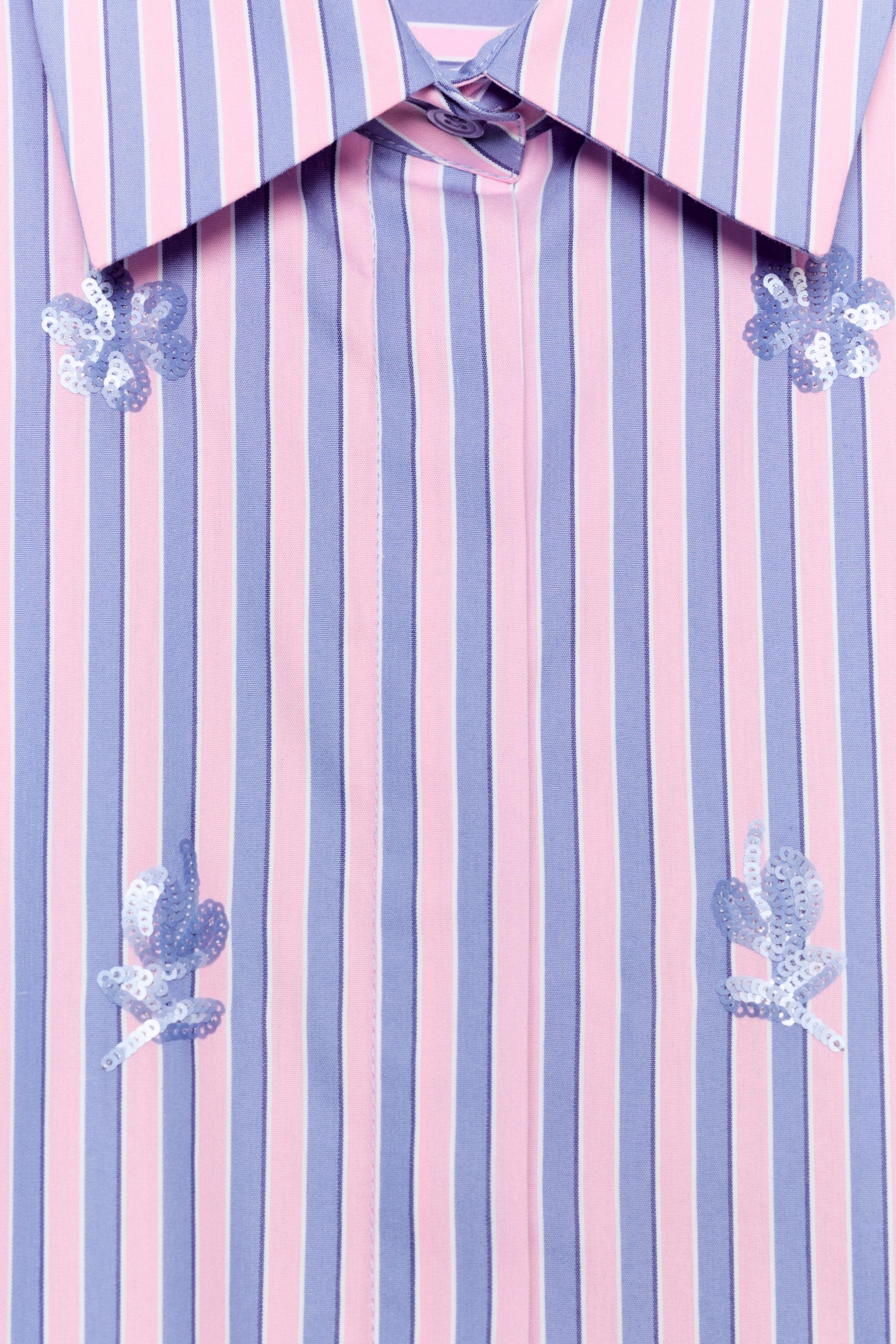SEQUINED STRIPED SHIRT