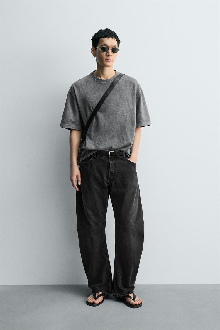 ZARA RELAXED BARREL FIT JEANS