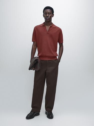Zara Knit V-neck polo shirt - 353