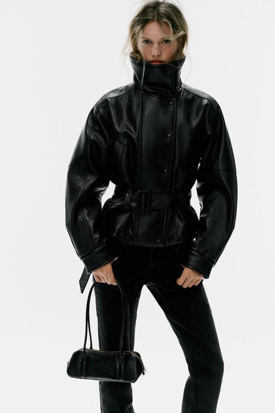 ELONGATED CRACKLED BAG - Black by Zara - Image 0
