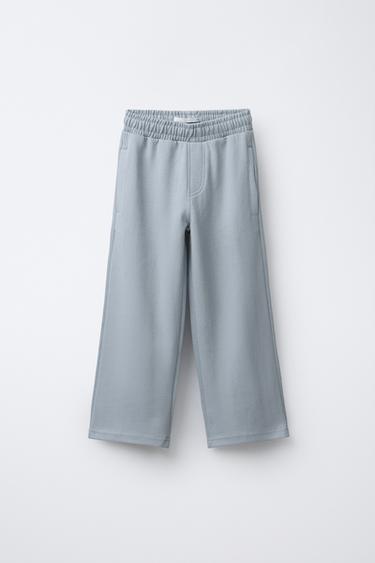 ENSEMBLE INTERLOCK PIQUÉ POLO ET PANTALON - Gris perle de Zara - Image 3