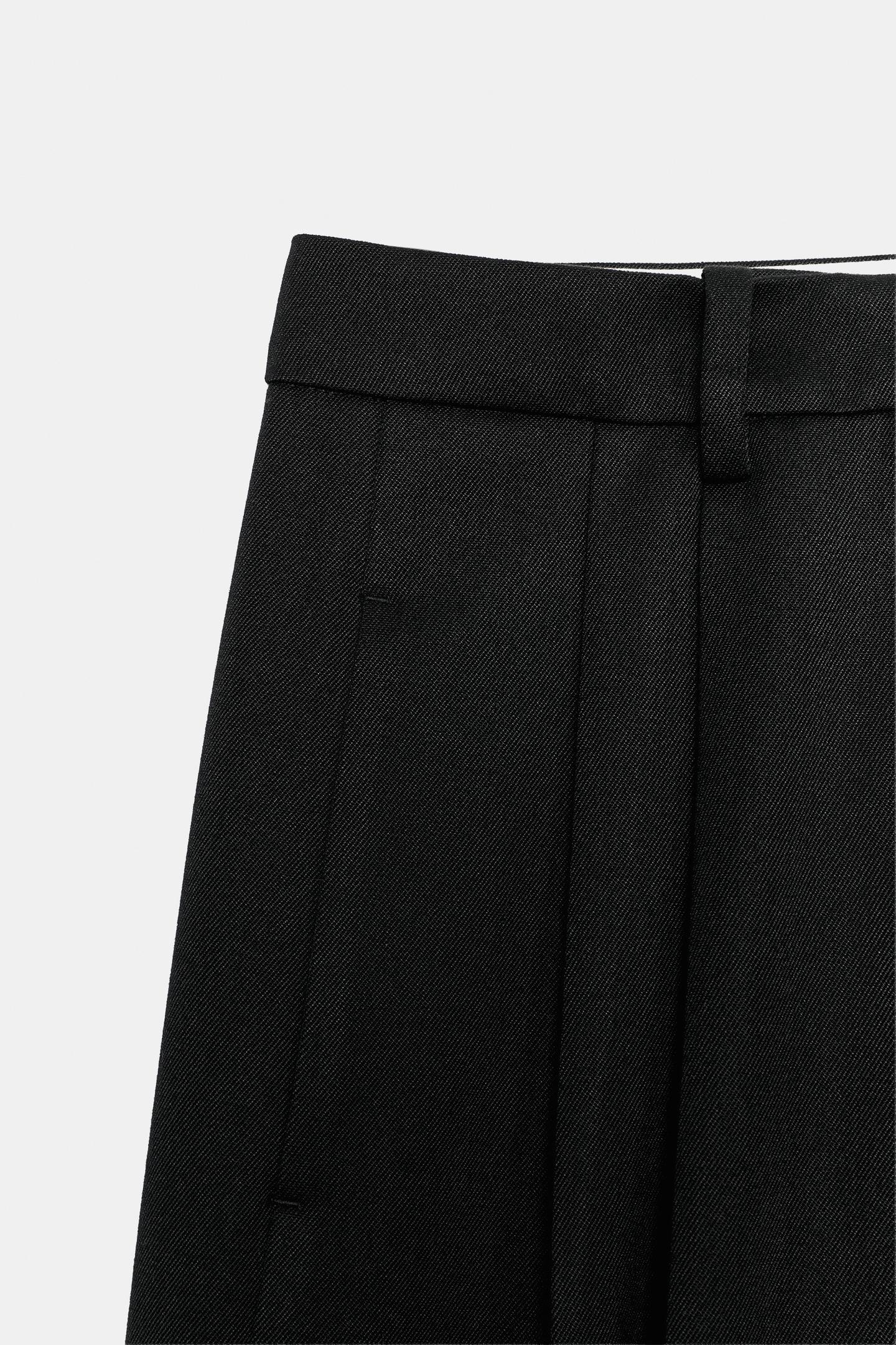 Женские брюки Zara ZW Collection Pleated, цвет: Чёрный — фото 6