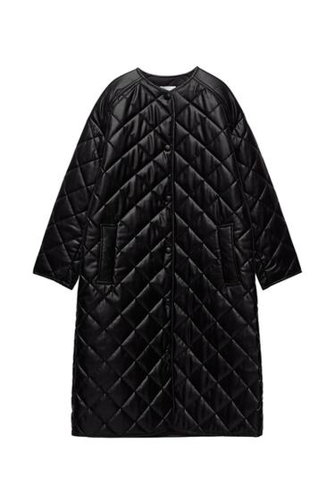 FAUX LEATHER PUFFER JACKET